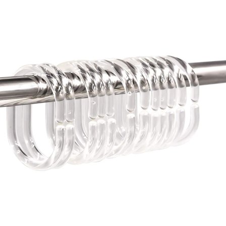 Toppfjäder 24-pack duschdraperiringar i plast