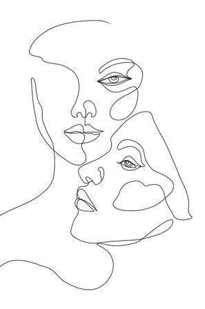 Venture Home - Juliste Faces - Musta - Julisteet - 70X100 - - Homeroom