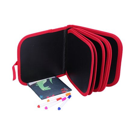 Dinosaurie-mönster raderbar återanvändbar vattentät målarbok ritpenna set för barn (målarbok 12 st penna)