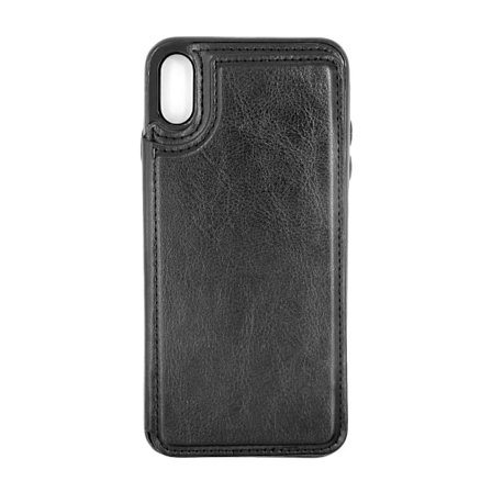 Fitted Leather Case For iPhone XR Black