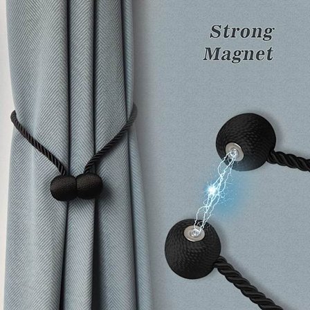 (Sort) Magnetiske gardinbindere Clips Gardin spænder Holdbacks