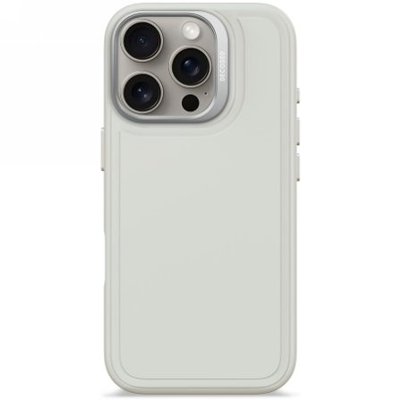Decoded AntiMicrobial Silicone Stacks Backcover with MagSafe for iPhone 16 Pro - Harmaa