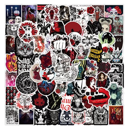 100 st Gotiska vattentäta punk klistermärken Skräck Thriller Gitarr Laptop Scrapbook