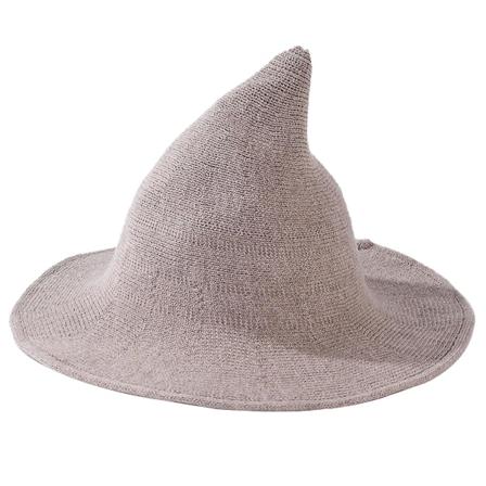 Häxmössa Ullstickad Mössa Party Maskerad Halloween Cosplay Khaki