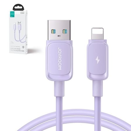 Joyroom Monivärinen sarja A14 Lightning / USB-A 2,4A 1,2 m kaapeli - violetti