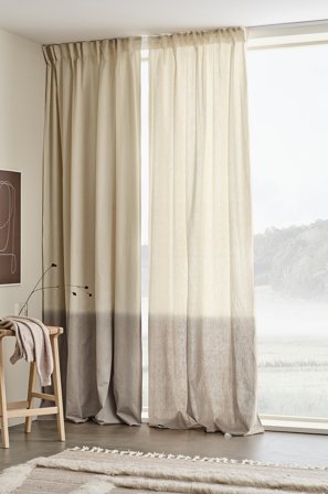 Jotex - Gardin Med Multifunksjonsbånd 2-pk BEIGE - HOMBRE - Kjøp Multifunksjonsgardiner hos Jotex