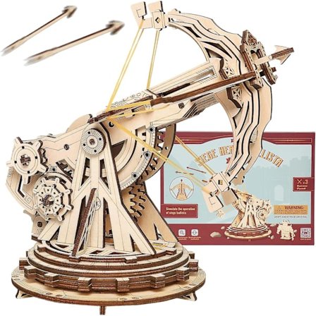DIY trækatapultsæt - 3D træpuslespil til voksne - Træ Ballista Modelbyggesæt - Gave til drenge og piger