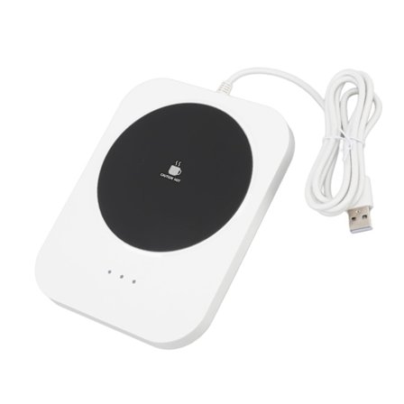 Intelligent USB Drikkevarmer 55°C Elektrisk Kaffekop Varmer til Skrivebord Hvid