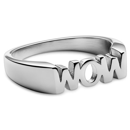 Jaygee | Silver-tone Stainless Steel Wow Ring for Men - Steel rings