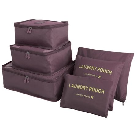 6 stk. Organizer Pakkeposer Pakkekuber Sett Bagasjeorganisatorer Koffert Oppbevaringsposer Kompresjonsposer