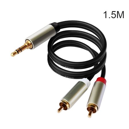 RCA–3,5 mm AUX-kaapeli, 3,5 mm:n 1/8–RCA 2-uros kuulokeliitäntäsovitin Y Splitter Premium-stereoäänijohto tableteille
