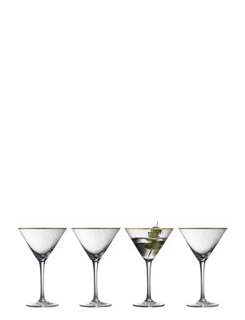 Lyngby Glas Martiniglas Palermo Gold 4 Stk. - Nude - 25 CL