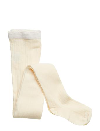 Wool Rib Tights Socks & Tights Tights Hvid Mp Denmark