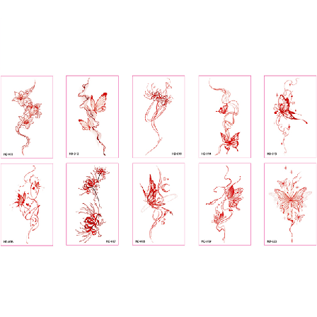 Vintage Butterfly -väliaikaiset tatuoinnit - 10 arkin sarja