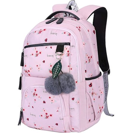 Ryggsäck för kvinnor, College Ryggsäck, Canvas Ryggsäck, Skolryggsäck, Tonårsflicka, Skolryggsäck, College Ryggsäck (Rosa)