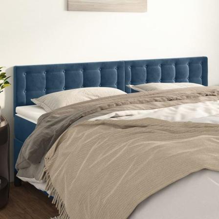 Vidaxl Huvudgavlar 2 St Mörkblå 90x5x78/88 Cm Sammet Blå