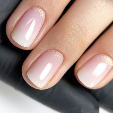 Tryck på Nagel Gradient Fransk Manikyr Falska Naglar Fyrkantiga Lösnaglar Limmas på Nagel