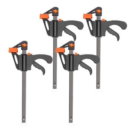 4 tommer 4 stk. træbearbejdning arbejdsstang F-klemme klipsæt hård hurtig spærreudløser DIY tømrerhåndværktøj gadget