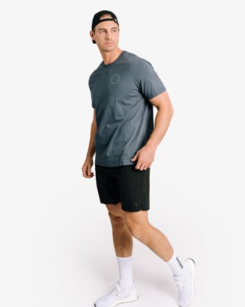 MM Sports Workout T-shirt Emblem, Faded Blue - M