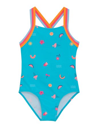 Color Kids | Swimsuit W Elastic Straps, Aop | 104