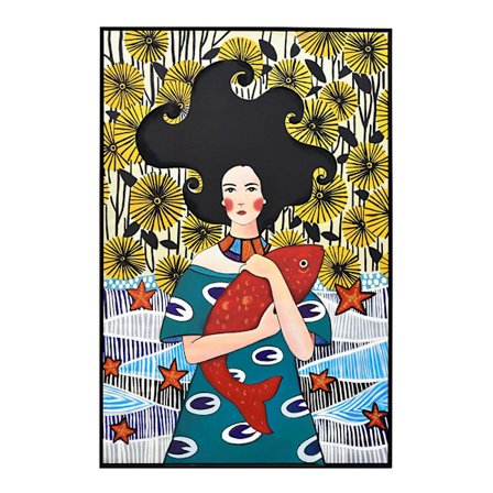 Dekorativt lærredsmaleri – 80x120 cm, flerfarvet