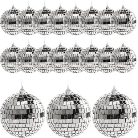 24 stk Julekrybbedekor Julefest Gaver Diskoteklys Speil Julepynt Julepynt Julekule