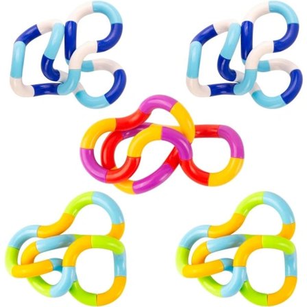 5-pack Fidget Snake Leksaker, Twist Sensoriska Stress Relief Leksaker för Barn & Vuxna Tyst Lek