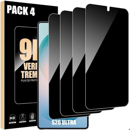 Hærdet Glas Anti-Spion - BOOLING - til Samsung Galaxy S26 Ultra - 4 Anti-Ridse Beskyttelser