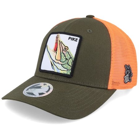Skillfish - Green - trucker - Cap - Pike Pro Fishing Dark Mash/Fluorescent Orange Trucker - Hatstore