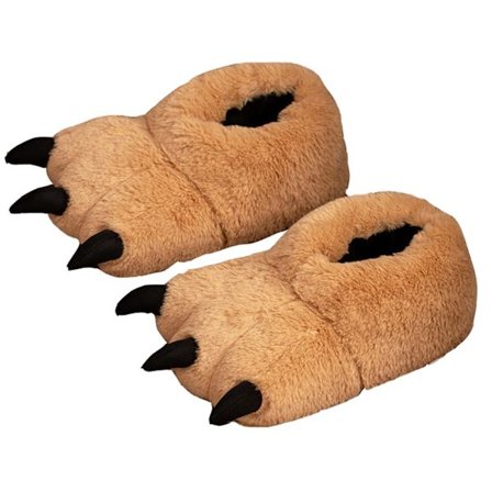 Damesko med pelsbjørnekløer, tegneserie hjemmesko, varme hjemmesko, vinter hjemmesko, hyggelige hjemmesko, én størrelse passer alle