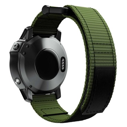26mm Nylon loop-urrem til Garmin-ur - Militærgrøn