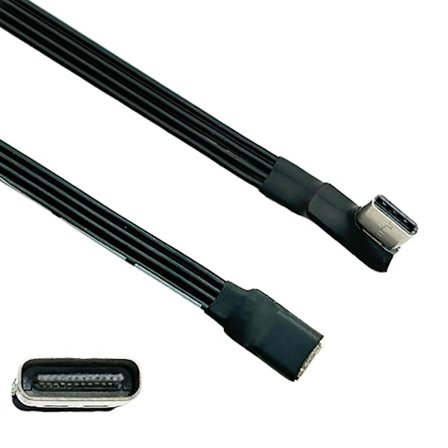 USB C-opladerkabel 90 graders USB C han til hun-kabel Data 480 Mbps