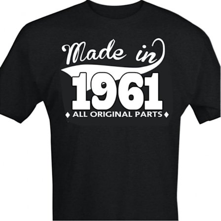 Svart T-shirt med design - Made in 1961 - All original parts