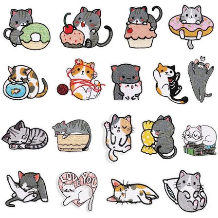 18 Stykker Broderte Stryke-på-lapper for Barn Stryke-på-lapper Sylapper