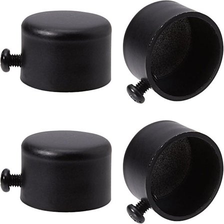 4 stk Gardinstangknotter Svarte Metall Gardinstang Endeknotter med Skruer 28mm Sylindriske Gardinstangknotter Hoder for Hjemmekontor Gardintilbehør
