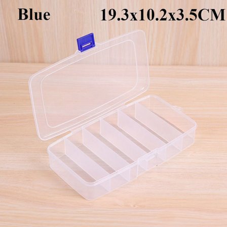 Oppbevaringsboks smykker perler beholder BLÅ 19,3X10,2X3,5CM