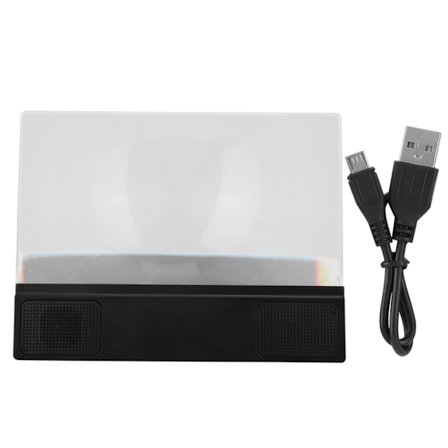 12 tums HD-videoförstorare med inbyggd högtalare, svart mobiltelefonskärmförstorare