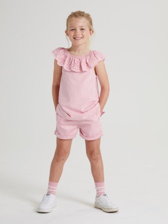 Shortsit, yksiväriset Polarn O. Pyret 86 lastenvaatteet pink