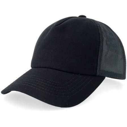 Equip - Svart trucker Keps - Black Canvas Low Profile Golfer A-Frame Trucker @ Hatstore