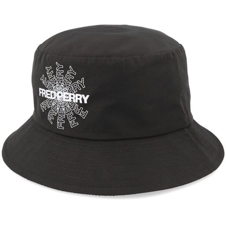 Fred Perry - Schwarz Bucket Hut - Graph Print Black Bucket @ Hatstore