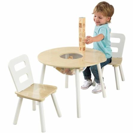 Kidkraft Förvaringsbord Och Stolar För Barn Massivt Trä Brun 270 Brun