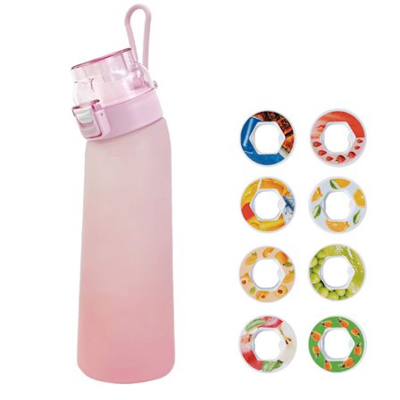 Makuvesipullo 8 tuoksukapselilla, 700 ml Gradientti Pinkki Air Water Up Cup, Retkeily Urheilu Gradientti