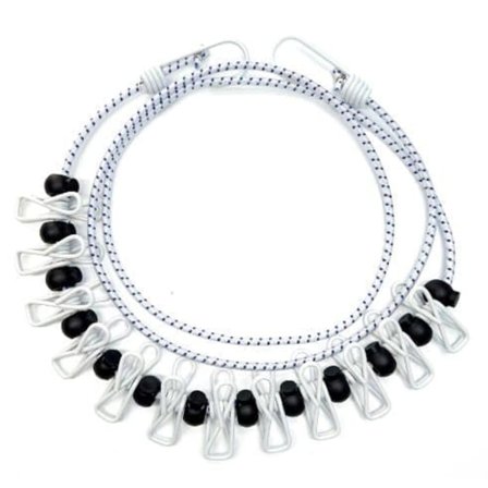 OBOSOE Udtrækkelig bøjle med 12 klemmer - perfekt til rejser og camping