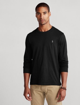 Polo Ralph Lauren Custom Slim Jersey Long-Sleeve T-Shirt - Black - XL