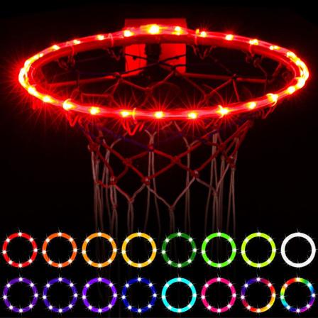 LED-lyssnor med basketballramme.