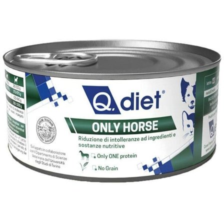 Q.Vet Q Diet Only Horse Cibo Umido Con Cavallo Per Cani/Gatti