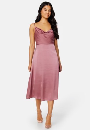 Bubbleroom Occasion Marion Waterfall Midi dress Old rose Klær