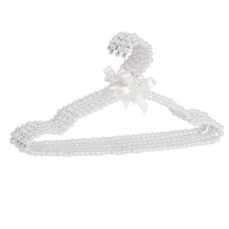 10-pack Pärlpärlor Plast Eleganta Klädhängare Standardhängare för Vuxna och Barn (vit)