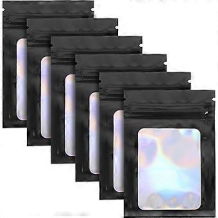 100 stk. Smykkeposer Selvtættende Pilleposer Plastik Charms Poser Bærbar Smykkepose Tætning Øreøringspose