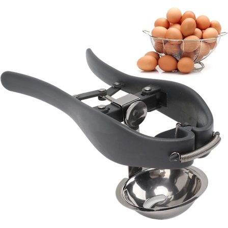 Eggeknekker, eggeskiller i rustfritt stål, profesjonell håndholdt automatisk eggåpner, eggdeler for kjøkkenredskaper, 2 i 1 eggåpner